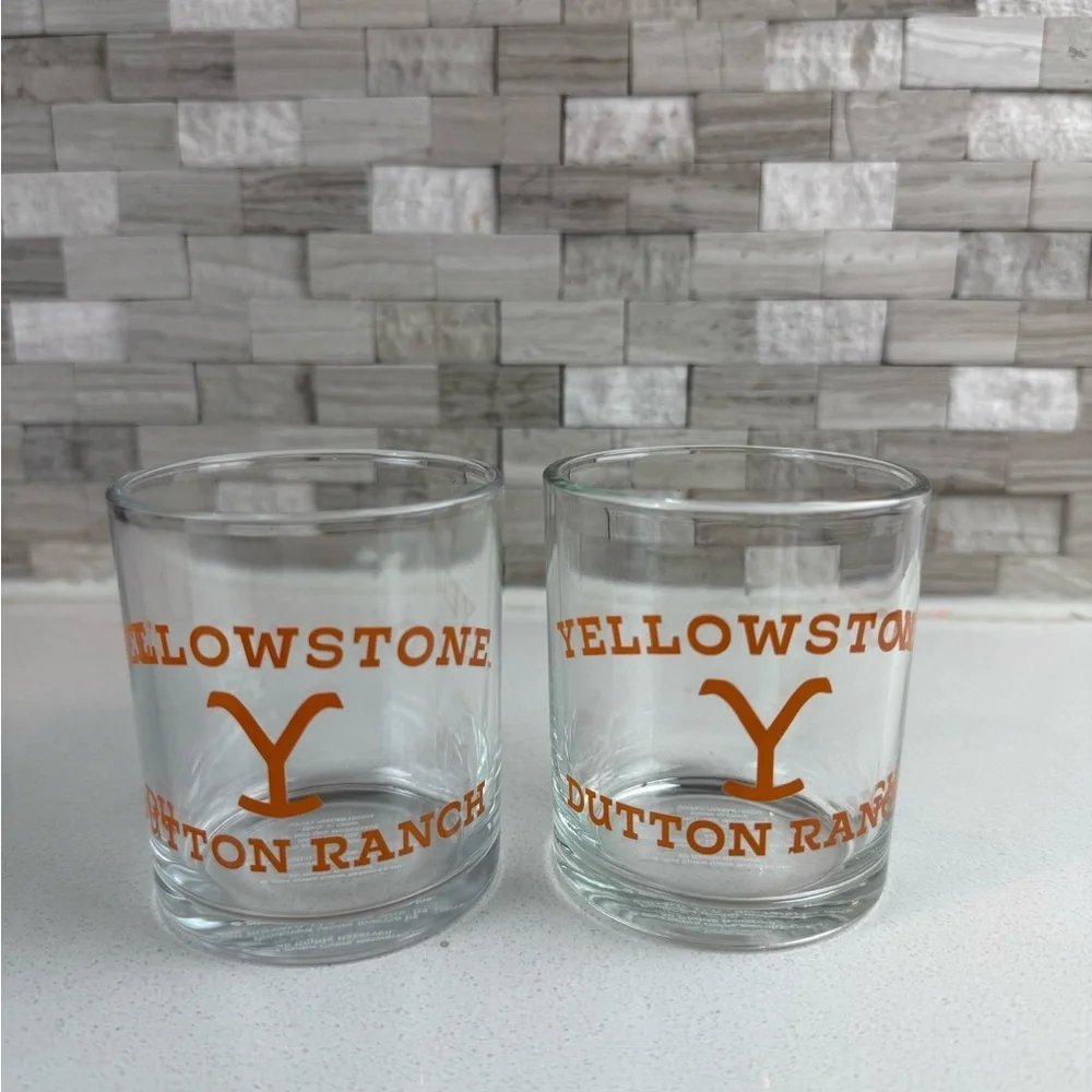 Yellowstone Dutton Ranch Glassware Set‎ of 2 Whiskey Glasses 10 oz